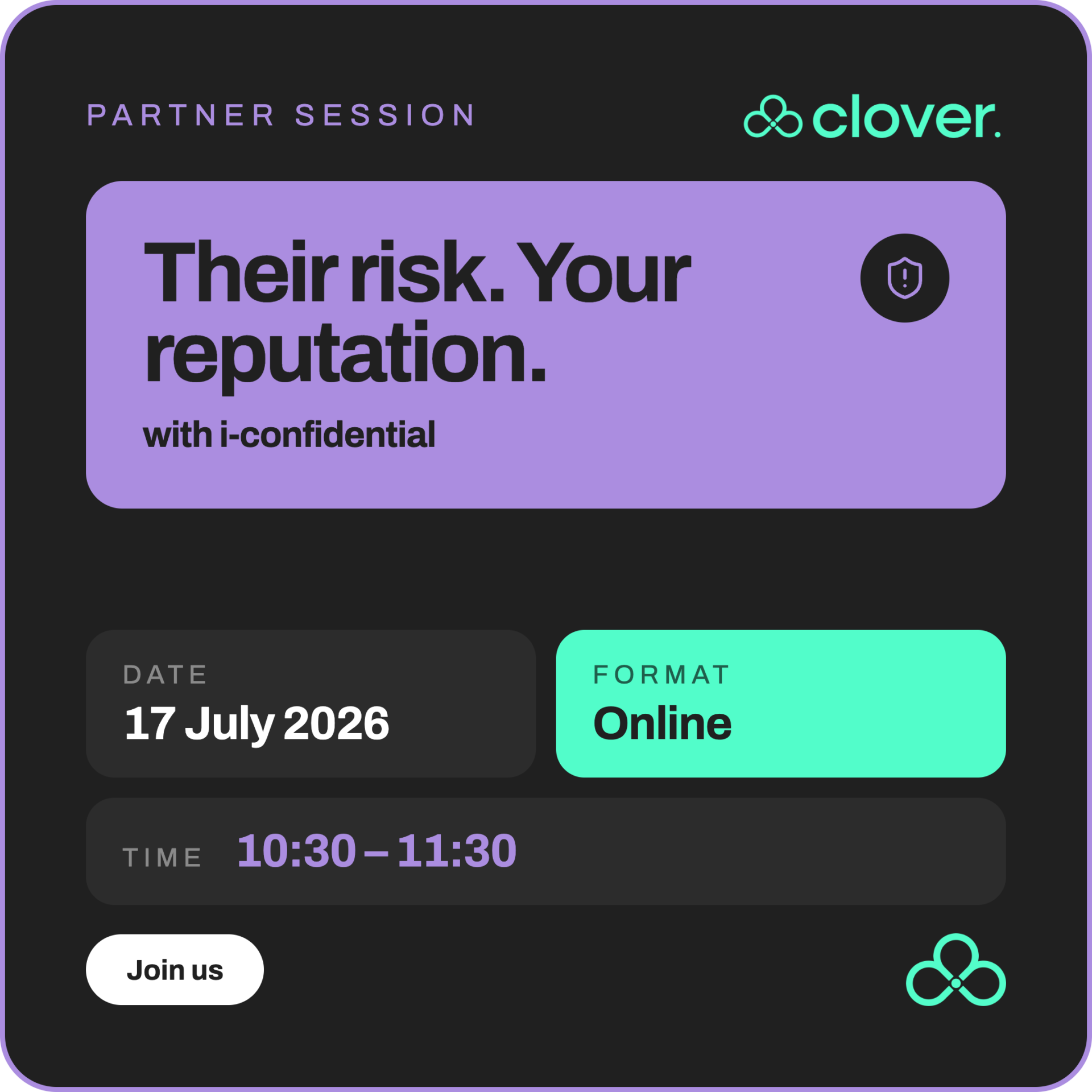 Partner Session: Their risk. Your reputation.
